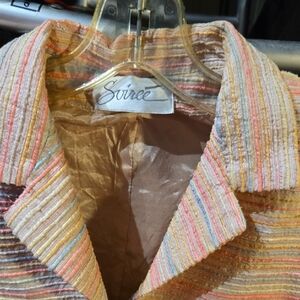 Soiree Striped Pastel Blazer Jacket - Multi